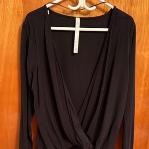 Lululemon Athletica Black Wrap Blouse